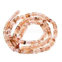 天然のヘマトイドクォーツ/鉄質クォーツの平石ビーズ連売り  ファセットロンデル  4x2.5mm  穴：0.9mm  約151~155個/連  14.57''~14.96''（37~38センチメートル）&nbsp;LS-G-A299-A19-01