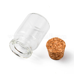 ガラス瓶ビーズ容器24個  コルク栓付き  ウィッシングボトル  コラム  透明  2.2x3.3cm  ボトルネック：直径15.5mm  容量：7ml（0.23液量オンス）&nbsp;CON-FS0001-04