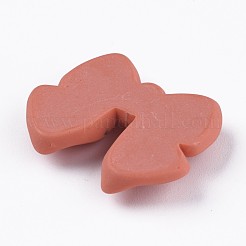 フラットバック樹脂カボション  蝶結び  DIYアクセサリー作成用  ダークサーモン  24x29x6mm&nbsp;RESI-CJC0001-56E