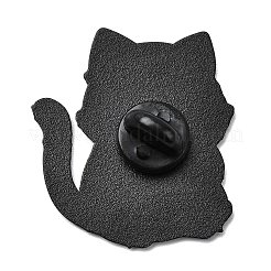 猫と鳥のエナメルピン  バックパック用合金ラペルピンバック  グレー  33x30mm&nbsp;JEWB-I055-05EB-01