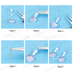 キットを作るDIYイヤリング  真鍮のリンクリングとピアスフックが含まれます  合金エナメル & アクリル & ガラス & 樹脂ペンダント  石英ビーズ&nbsp;DIY-SC0013-06