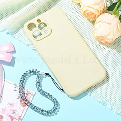 ガラスクリスタル携帯ストラップ1個  モバイルアクセサリーの装飾  ブラック  185mm  ビーズ：8x5mm&nbsp;MOBA-SZ0001-22A