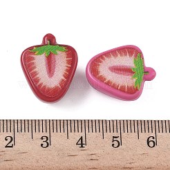 不透明なアクリルビーズ  ミックスカラー  苺  20x16.5x10.5mm  穴：2mm&nbsp;SACR-B008-01A