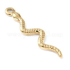 304ステンレスペンダント  ヘビ  ゴールドカラー  28x6x2mm  穴：1.8mm&nbsp;STAS-G244-05G