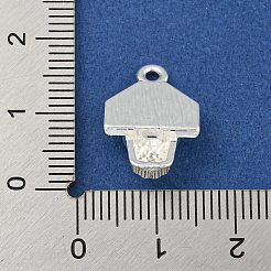 合金ペンダント  バスケットボールのフープ  銀  17x12x6mm  穴：1.6mm&nbsp;FIND-Z055-03S