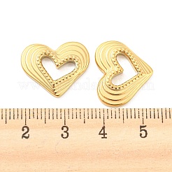 304ステンレススチールカボション  ハート  18KGP本金メッキ  15x18x2.5mm&nbsp;STAS-I202-26G
