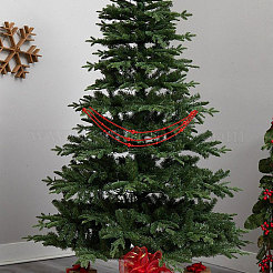ABSプラスチックパールラウンドビーズ、ナイロン糸付きクリスマスツリーデコレーション  パーティーデコレーション  レッド  3600mm&nbsp;HJEW-PH02606
