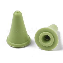 プラスチックDIY織りツール編み針キャップ  編み針ストッパ  黄緑  20x12mm  穴：2mm&nbsp;TOOL-R032-12mm-R032