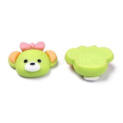 オペーク樹脂カボション  ちょう結びに耐える  芝生の緑  15x19x7mm&nbsp;CRES-J044-09B-01