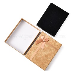 厚紙のジュエリーセットボックス  内部のスポンジパッド付き  長方形  バリーウッド  16x12.5x3.6cm&nbsp;CBOX-G016-A02