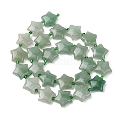 天然石グリーンアベンチュリンビーズ連売り  スター  シードビーズで  15~15.5x16~16.5x6.5~7mm  穴：1.4mm  約25個/連  15.75''~16.14''（40~41センチメートル）&nbsp;G-K359-E01