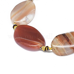 天然バンド /縞aビーズ連売り  染め＆加熱  ナゲット  ミックスカラー  29~33x21~23x7~8mm  穴：1.4mm  約10個/連  15.75インチ（40cm）&nbsp;G-L544-009