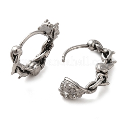316サージカルステンレスフープピアス  ブランチ  アンティークシルバー  15x6mm&nbsp;EJEW-Q795-15AS