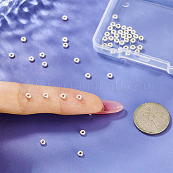 925スターリングシルバースペーサービーズ  ロンデル  銀  4x2mm  穴：1mm  25pc&nbsp;STER-TA0001-40A