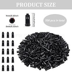プラスチックストッパー  シリンジバレルチップキャップ  ブラック  17x8mm  内径：4mm&nbsp;TOOL-WH0001-53F