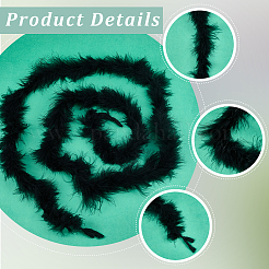 七面鳥の羽飾りアクセサリー  のための diy 衣装  ヘアアクセサリー  背景クラフト  ブラック  2120x45~80mm&nbsp;AJEW-WH20018-91B
