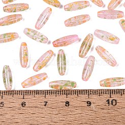 ピカソの透明ガラスシードビーズ  丸い穴  オーバル  ライトサーモン  12.5~13x4~4.5mm  穴：0.9~1mm  約1360個/ポンド&nbsp;SEED-N012-11B