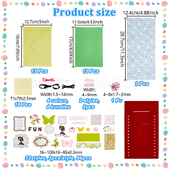 DIYの先生の日のテーマの封筒とカードの子供用クラフトキット  封筒を含む  板紙と長方形の紙吹雪  シルクリボン  ラインストーンと紙のアクセサリー  ミックスカラー  170x115x0.6mm&nbsp;AJEW-WH0473-15