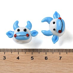 手作りランプワークビーズ連売り  牛  16~16.5x22.5~25.5x15.5~16mm  穴：2.2mm  約35個/連  16.93''（43センチメートル）&nbsp;LAMP-Z007-01A