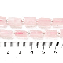 天然マダガスカル ローズクォーツビーズ連売り  シードビーズで  ファセット列  9~11x6~7.5x6~7.5mm  穴：1.2mm  約30個/連  15.16~15.55インチ（38.5~39.5cm）&nbsp;G-G068-A23-01