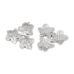 304ステンレスペンダント  トリプルフラワーチャーム  ステンレス鋼色  29x31x2mm  穴：1.8mm&nbsp;LS-STAS-I363-06P