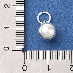 スターリングシルバーのラウンドチャーム925個  丸カン付き  銀  11x8mm  穴：4.5mm&nbsp;STER-G043-08D-S
