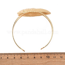 女性用合金＆鉄カフバングル  ゴールド  シェル形状  内径：2-1/4インチ（5.75cm）&nbsp;LS-BJEW-F501-04C-KCG
