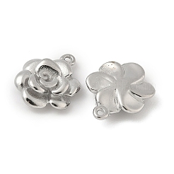 304ステンレスペンダント  花バラ  ステンレス鋼色  16.5x12.5x4.5mm  穴：1.2mm&nbsp;STAS-L022-532P