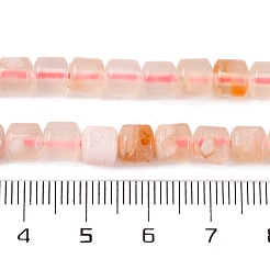 天然石桜色アゲート瑪瑙ビーズ連売り  コラム  6x6mm  穴：0.6mm  約64個/連  14.84''（37.7センチメートル）&nbsp;G-H040-B01-01