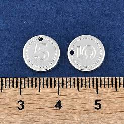 ラックメッキ合金ペンダント  鉛フリー＆カドミウムフリー  フラットラウンドのチャーム  銀  10x1mm  穴：0.9mm&nbsp;PALLOY-D029-17S-RS