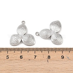 304ステンレスペンダント  花  カドミウムフリー＆ニッケルフリー＆鉛フリー  ステンレス鋼色  20x19x3mm  穴：1.9mm&nbsp;LS-STAS-P424-08P