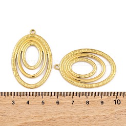 イオンプレーティング（IP）304ステンレスペンダント  オーバルチャーム  18KGP本金メッキ  42.5x28x2mm  穴：2mm&nbsp;STAS-G335-06G