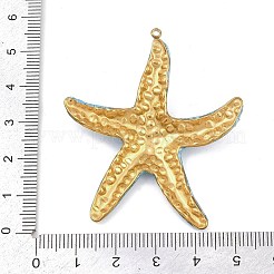 304ステンレススチールエナメルビッグペンダント  ゴールドカラー  空色  52x46x6mm  穴：1.8mm&nbsp;STAS-Z172-03G-01