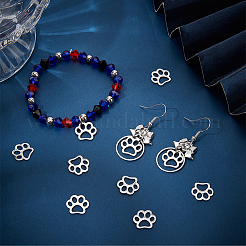 ステンレススチール製フィリグリージョイナー30個  犬の足跡  ステンレス鋼色  11x12x0.8mm&nbsp;STAS-BBC0005-59