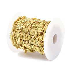 真鍮リンクチェーン  スプールで  長持ちメッキ  溶接されていない  ゴールドカラー  16~27x6~9x1.5~2mm  約10.93ヤード（10m）/ロール&nbsp;CHC-D029-05G