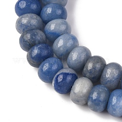染色・加熱された天然ブルーアベンチュリンビーズ連売り  ロンデル  8~8.5x4.5~5mm  穴：1mm  約72個/連  15.5インチ（39.5cm）&nbsp;G-F642-05-1