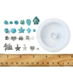DIY ミックスシェイプ 合成ターコイズビーズ ブレスレット作成キット  8~18x21x3mm  穴：1~2mm&nbsp;DIY-FS0007-53