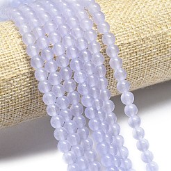 天然石マレーシアジェイドビーズ連売り  染め＆加熱  ラウンド  ライラック  4~4.5mm  穴：0.8mm  約85~88個/連  14.57~14.96インチ（37~38cm）&nbsp;G-L645-C01-4mm-02