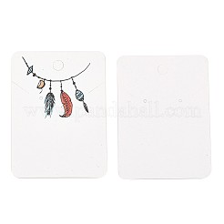 厚紙のピアスディスプレイカード  羽模様の長方形  カラフル  7.2x5.1x0.05cm&nbsp;CDIS-WH0013-05A