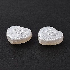 ABSプラスチックパール調ビーズ  花とハート  ホワイト  17x18x6mm  穴：1.6mm  約388個/500g&nbsp;X-OACR-P007-63