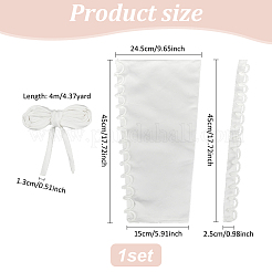 ポリエステルサテンコード  女性のウェディングドレスのジッパーの交換用  ホワイト  460x350x3mm&nbsp;DIY-WH0320-81