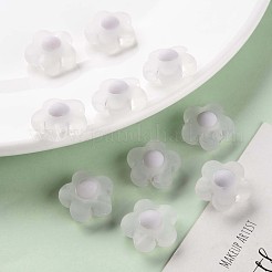透明なアクリルビーズ  艶消し  二層ビーズ  花  ホワイトスモーク  16.5x17x9.5mm  穴：2.5mm  約390個/500g&nbsp;TACR-S152-09C-06