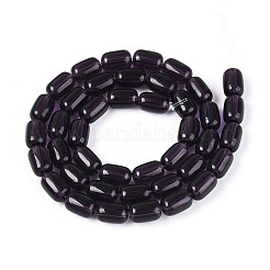 透明ガラスビーズ連売り  バレル  インディゴ  9x6mm  穴：0.7~1mm  約42~44個/連  14.57~15.75''（37~40センチメートル）&nbsp;GLAA-T028-14T-A04