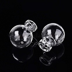 ガラスボトル  ビーズの容器  ボール  透明  2.5~2.55x1.95~2cm  穴：6.5mm&nbsp;AJEW-N002-10