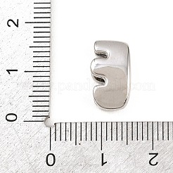 真鍮ビーズ  長持ちメッキ  ラックめっき  鉛フリー＆カドミウムフリー  プラチナ  文字e  14x8x5mm  穴：11x3mm&nbsp;KK-B167-27P-E