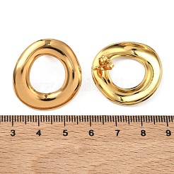 201ステンレススチールスタッドピアス  304ステンレスピン付き  PVD真空メッキ  長持ちメッキ  リング形状  ゴールドカラー  28x26.5mm&nbsp;EJEW-D354-03G