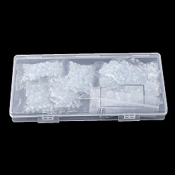 模造キャットアイガラスシードビーズ1120個  ツートン  ラウンド  ライトスカイブルー  4x3mm  穴：1.2mm&nbsp;GLAA-PA0001-41B