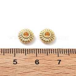 真鍮ビーズ  長持ちメッキ  ラックめっき  フラットラウンド  ゴールドカラー  7.5x3mm  穴：2.2mm&nbsp;KK-R216-04G