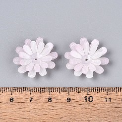 花のアクリルビーズキャップ  DIYのジュエリーには  ラベンダー  23x23x6mm  穴：1.2mm&nbsp;SACR-T017-50C