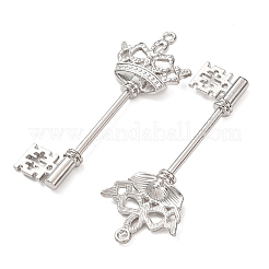 合金ビッグサイズペンダントトップ  クラウンスケルトンキーチャーム  プラチナ  72.5x30x7mm  穴：2.5mm  約105個/1000g&nbsp;FIND-C094-27B-P
